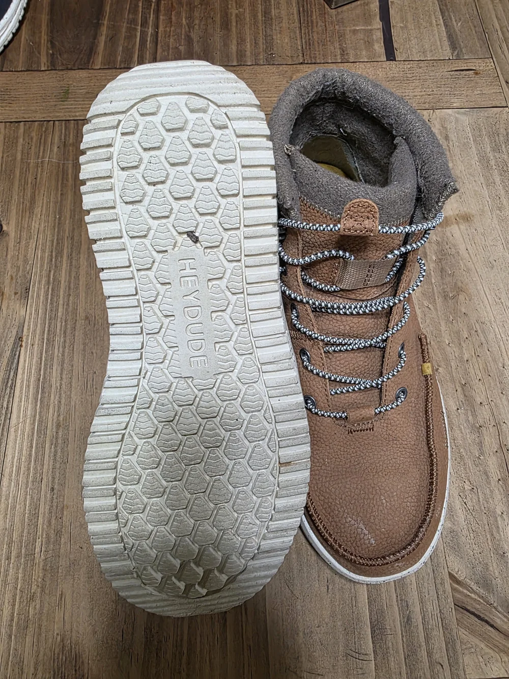 Men's Hey Dudes Brown Leather Lace-Up Casual Boot